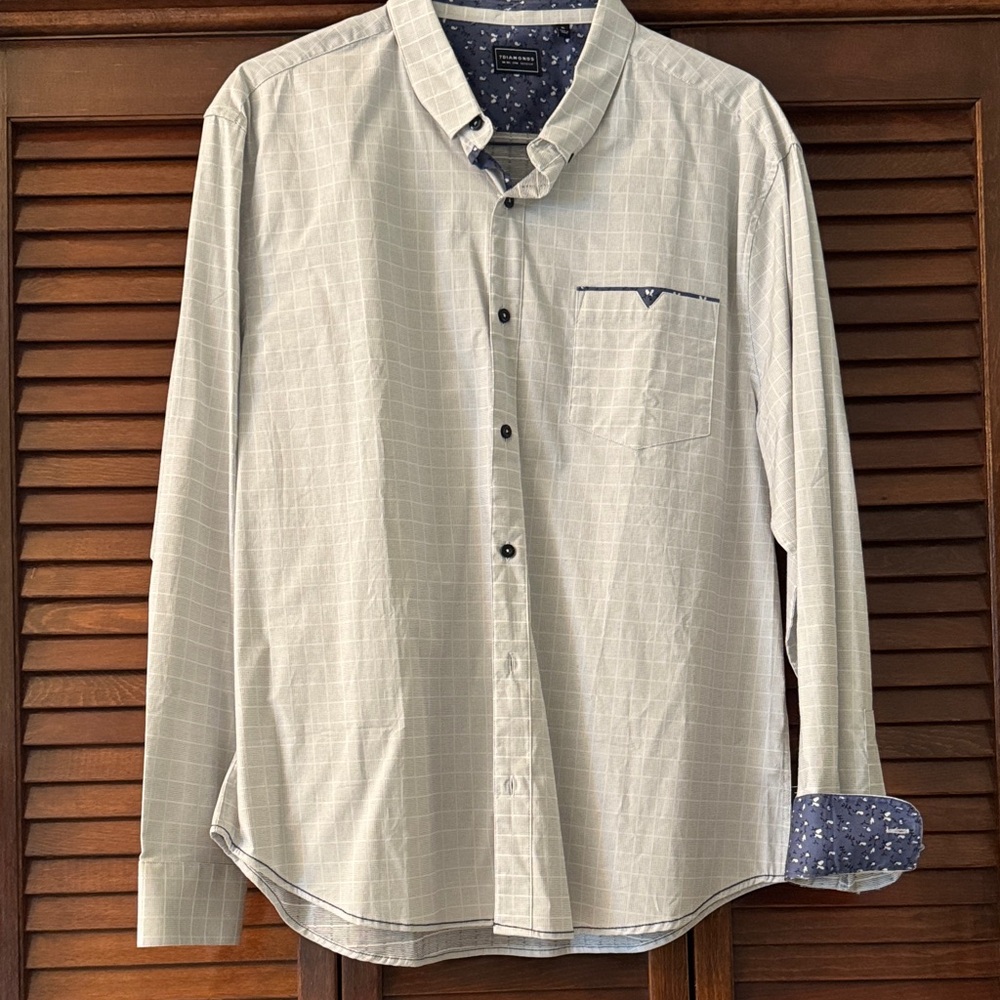 Banana Republic Beige Plaid Casual Shirt